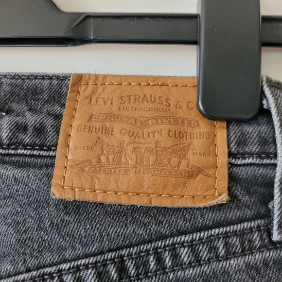 Levis Ribcage Bell Jeans Charcoal Black Size 23 - Picture 9 of 14